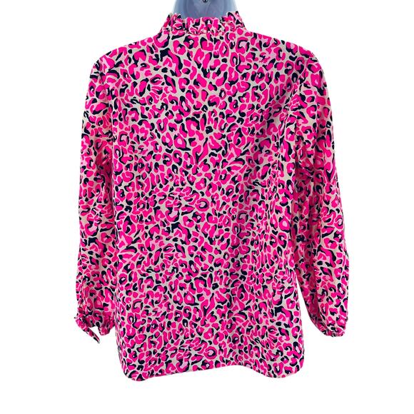 Lilly Pulitzer Sherida Pink Topaz Animal Print My Favorite Spot LS Top XS NWT - Picture 3 of 14